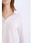 Yeni Sezon coool Fitted Basic Düz Düğmeli Uzun Kollu Crop Beyaz Gömlek 5