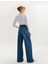 Yeni Sezon Yüksek Bel Düğmeli Geniş Paça Cepli Kot Pantolon - Wide Leg Jeans 2