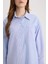 Yeni Sezon Relax Fit Çizgili Poplin Uzun Kollu Gömlek Tunik 5