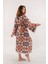 Müslin Kimono %100 Pamuklu Mandala Desenli Jakarlı Bornoz Kaftan Sabahlık 4