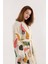 Müslin Kimono %100 Pamuklu Yaprak Baskılı Desenli Bornoz Kaftan Sabahlık 4