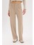 Yeni Sezon Wide Leg Kumaş Palazzo Pantolon Çift Cepli Normal Bel Standart Boy 1
