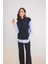 Yeni Sezon Bisiklet Yaka Çizgili Gömlek Görünümlü Sweatshirt Tunik 1