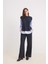 Yeni Sezon Bisiklet Yaka Çizgili Gömlek Görünümlü Sweatshirt Tunik 2