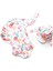 UPF50+ Şapkalı Güneş Korumalı Uzun Kollu Kız Çocuk Pembe Mayo Şapka Set 1