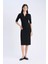 Yeni Sezon Bodycon Vücudu Saran Polo Yaka Fitilli Kaşkorse Kısa Kollu Midi Elbise 1