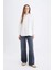 Yeni Sezon Relax Fit Poplin Uzun Kollu Beyaz Gömlek Tunik 2