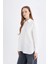 Yeni Sezon Relax Fit Poplin Uzun Kollu Beyaz Gömlek Tunik 4