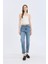 Yeni Sezon Lina Comfort Mom Normal Bel Düz Paça Jean Kar Yıkamalı Pantolon 2