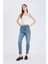Yeni Sezon Lina Comfort Mom Normal Bel Düz Paça Jean Kar Yıkamalı Pantolon 3