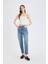 Yeni Sezon Lina Comfort Mom Normal Bel Düz Paça Jean Kar Yıkamalı Pantolon 4