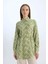 Yeni Sezon regular Fit Desenli Kuşaklı Uzun Kollu Gömlek Tunik 1