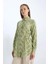 Yeni Sezon regular Fit Desenli Kuşaklı Uzun Kollu Gömlek Tunik 3