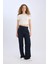 Yeni Sezon Wide Leg Kumaş Palazzo Pantolon Normal Bel Geniş Bol Paça Cepli Standart Boy 2