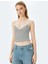 Yeni Sezon Ip Askılı Çizgili V Yaka Slim Fit Fitilli Atlet 2