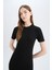 Yeni Sezon Bodycon Vücudu Saran Bisiklet Yaka Basic Düz Fitilli Kaşkorse Kısa Kollu Midi Elbise 4