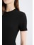 Yeni Sezon Bodycon Vücudu Saran Bisiklet Yaka Basic Düz Fitilli Kaşkorse Kısa Kollu Midi Elbise 5