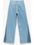 Yeni Sezon Yüksek Bel Geniş Paça Renk Bloklu Pamuklu Denim Pantolon- Wide Leg Jeans 5