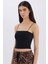 Yeni Sezon Crop Pamuklu Siyah Askılı Atlet-Fall In Love 1