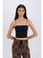 Yeni Sezon Crop Pamuklu Siyah Askılı Atlet-Fall In Love 3