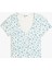 Yeni Sezon V Yaka Düğmeli Çiçek Desenli Slim Fit Crop Tişört 1