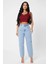 - Kadın Bordo Kare Yaka Crop Top Bluz 3
