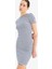 Yeni Sezon Coool Bodycon Vücudu Saran Bisiklet Yaka Çizgili Fitilli Kaşkorse Kısa Kollu Mini Elbise 3