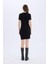 Yeni Sezon Coool Bodycon Vücudu Saran Bisiklet Yaka Fitilli Kaşkorse Kısa Kollu Mini Elbise 5
