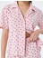 Yeni Sezon Pamuklu Gömlek Yaka Kalpli Şortlu Pijama Takımı 5