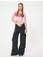 Yeni Sezon Crop Tişört Kısa Kollu Slogan Baskılı Bisiklet Yaka Slim Fit 1