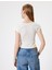 Yeni Sezon Kap Kol Tişört Fiyonk Detaylı Kare Yaka Slim Fit 4