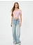 Yeni Sezon Madonna Yaka Tişört Crop Omzu Açık Ribanalı Kısa Kollu Slim Fit 2