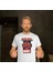 Unisex Bisiklet Yaka Baskılı Oversize T-Shirt - Beyaz 1