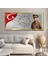 Yatay Saatli Ortadan Vatan Temalı Cam Tablo YSOV142 1