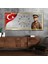 Yatay Saatli Ortadan Vatan Temalı Cam Tablo YSOV142 2