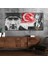 Yatay Saatli Ortadan Vatan Temalı Cam Tablo YSOV155 2