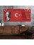 Yatay Ortadan Saatli Vatan Temalı Cam Tablo YSOV011 2