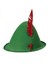Yeşil Renk Kırmızı Tüylü Peter Pan Şapkası Robin Hood Şapkası 24 x 23 cm 1