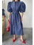 Tencel Karpuz Kol Elbise - Indigo 3