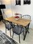 Mutfak Masa Takımı 60X120CM Yemek Masası x Metal Ayaklı Masa Seti 4 Güneş Sandalye Kumaş 2