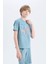 Yeni Sezon Erkek Çocuk Pijama Takımı Baskılı Kısa Kollu Üst Şort 3