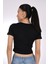 Siyah "pia Velle Star" Yazılı Crop Kadın Tişört - Cool And Chic Times - Pia Velle 4