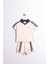 Erkek Çocuk Polo Yaka 2’li Spor Takım – Krem & Lacivert Çizgili Şortlu Set (2/3 - 6/7 Yaş) 1