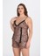 Aria's Closet Büyük Beden Leopar Desenli Şort Takımı 1074 1