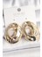 Pirinç Gold Renk Kemik Halka Model Kadın Küpe - TJ-BKP10043 1