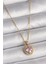 316L Çelik Gold Renk Zincir Pembe Zirkon Taşlı Kalp Model Kadın Kolye - TJ-BKO9718 1