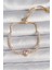 Pirinç Gold Renk Su Yolu Zirkon Taşlı Pembe Zirkon Taşlı Kalp Asansör Model Charm Kadın Bileklik - TJ-BB6650 1