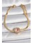 316L Çelik Gold Renk Italyan Zincir Pembe Zirkon Taşlı Kalp Model Kadın Bileklik - TJ-BB6952 1