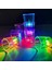 Renkli LED Parlayan Fiber Optik Glow Işıklı Bardak 5,5 x 5,5 cm 1