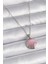316L Çelik Gümüş Renk Daire Pembe Sedefli Model Kadın Kolye - TJ-BKO9425 1
